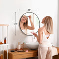 Sweet Furniture F round Wall Mirror 20/24/30 Inch, Bathroom Mirrors for over Sink, Circle Mirror for Bathroom, Entryway, Bedroom, Vanity